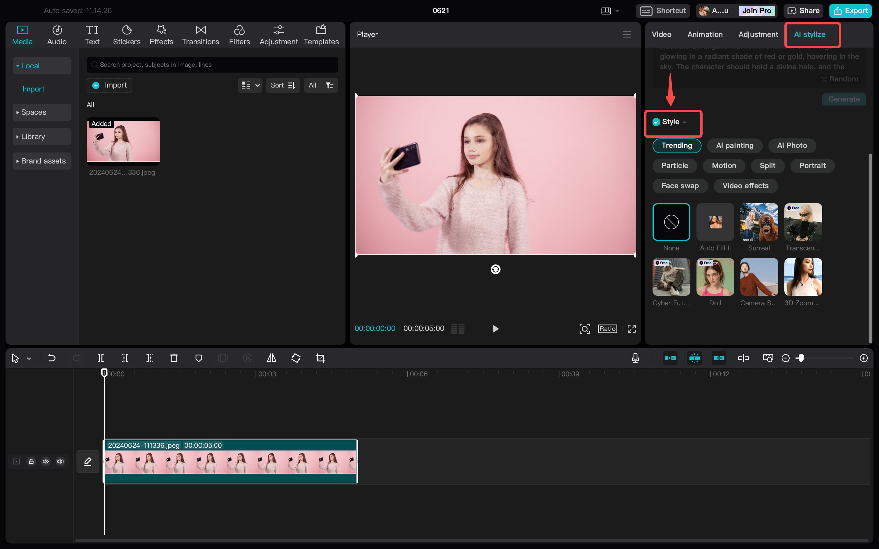 Generate an anime portrait photo