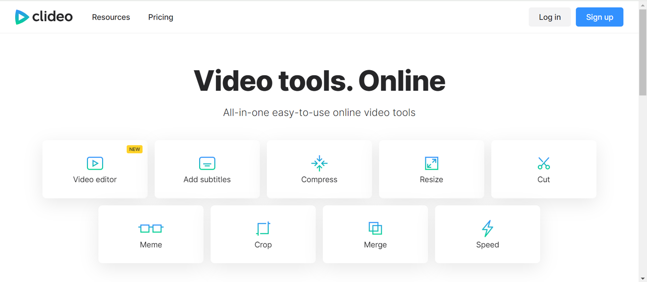 Image showing Clideo's home page 