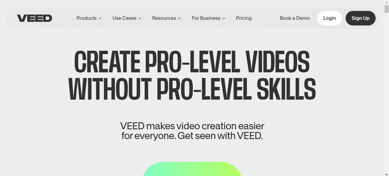 Image showing Veed.io's home page