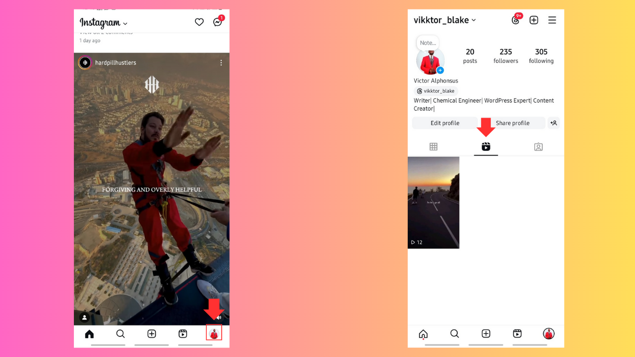 How to save Instagram videos to camera roll: finding the reel