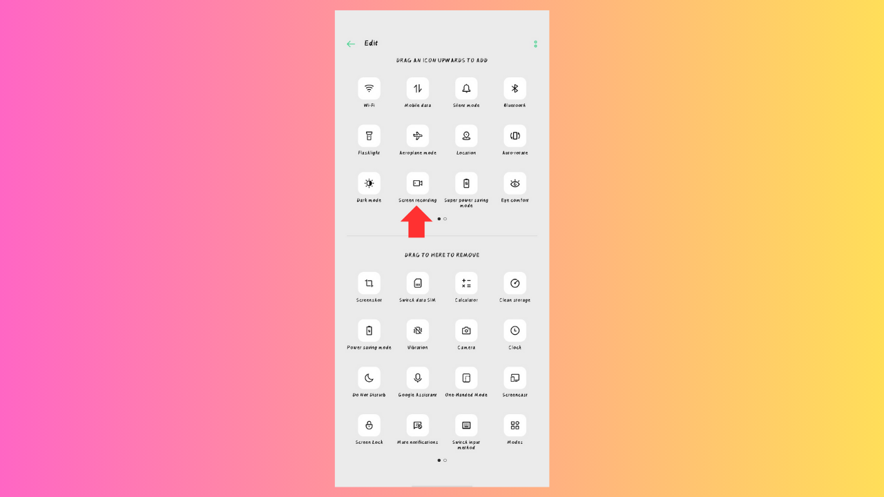 How to save video from Instagram to camera roll: Image showing the screen recording feature