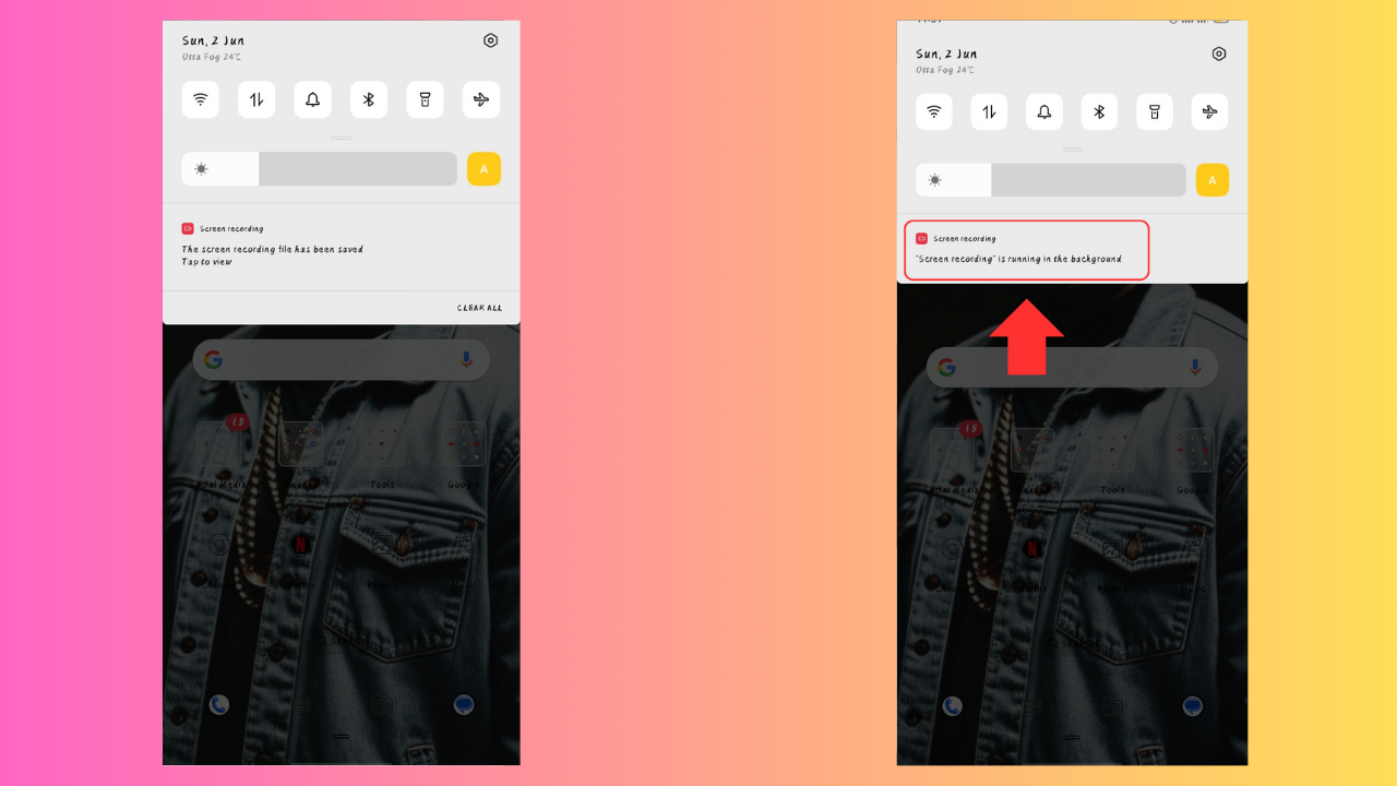 How to save Instagram reel to camera roll: Image showing how to stop recording on Android