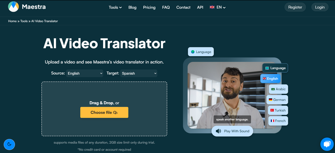 Maestra AI online translate video