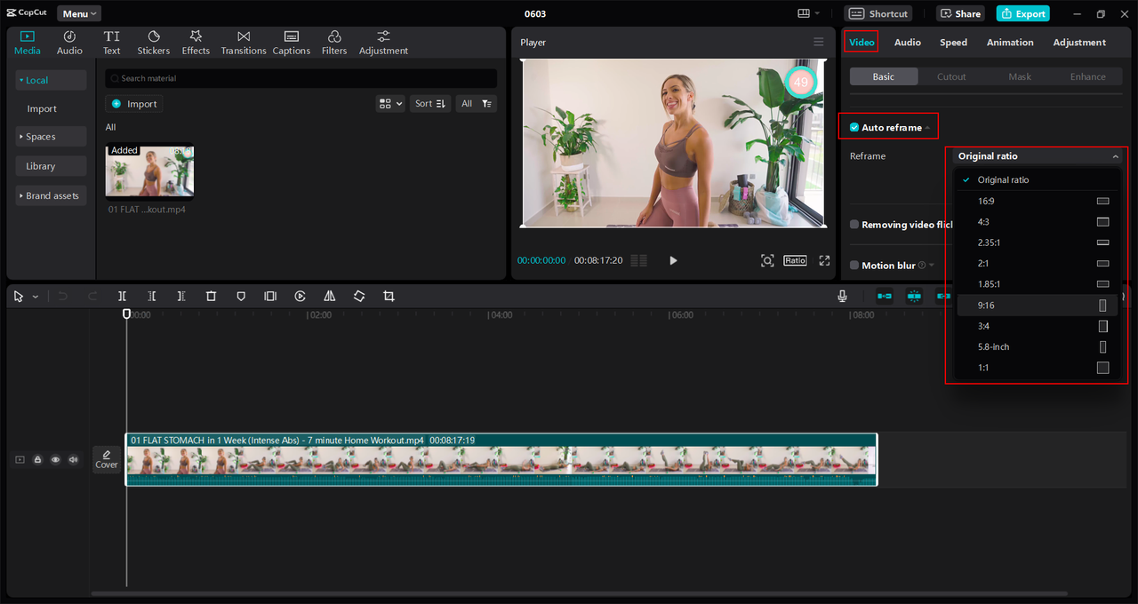 CapCut Better alternative to DaVinci Resolve auto reframe