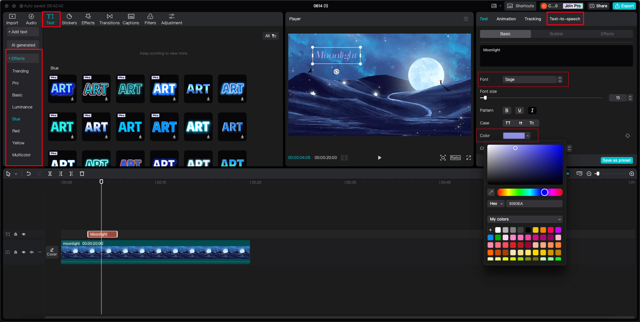 CapCut font generator with color