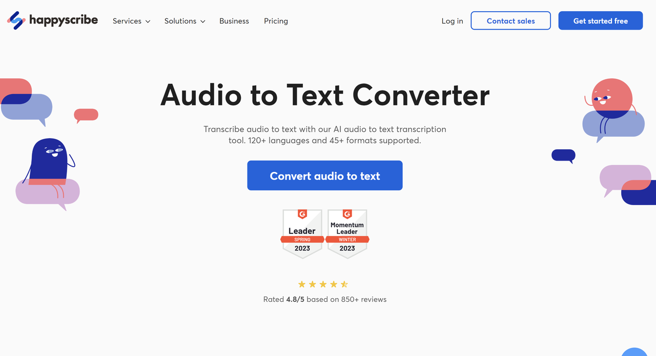 Happy Scribe is a popular audio language translator free service