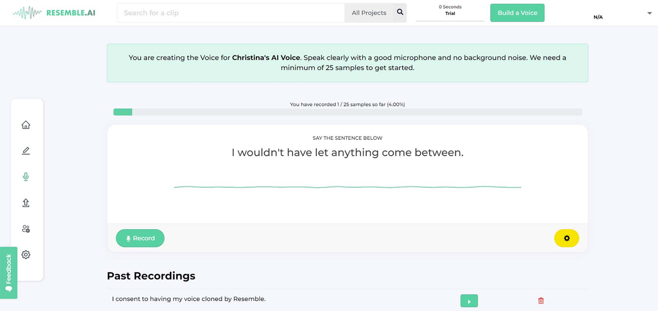  Using Resemble - another AI voice generator online tool