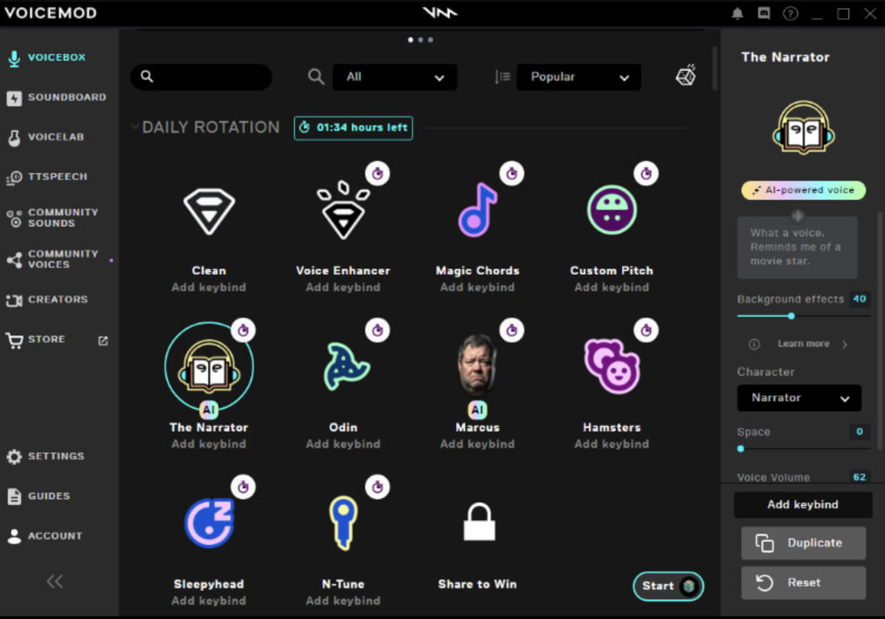 VoiceMod is the best voice changer from female to male