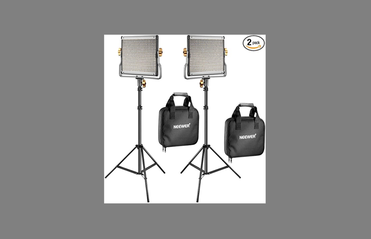 Neewer 2 Packs Dimmable Bi-Color 480 LED light for vlogging