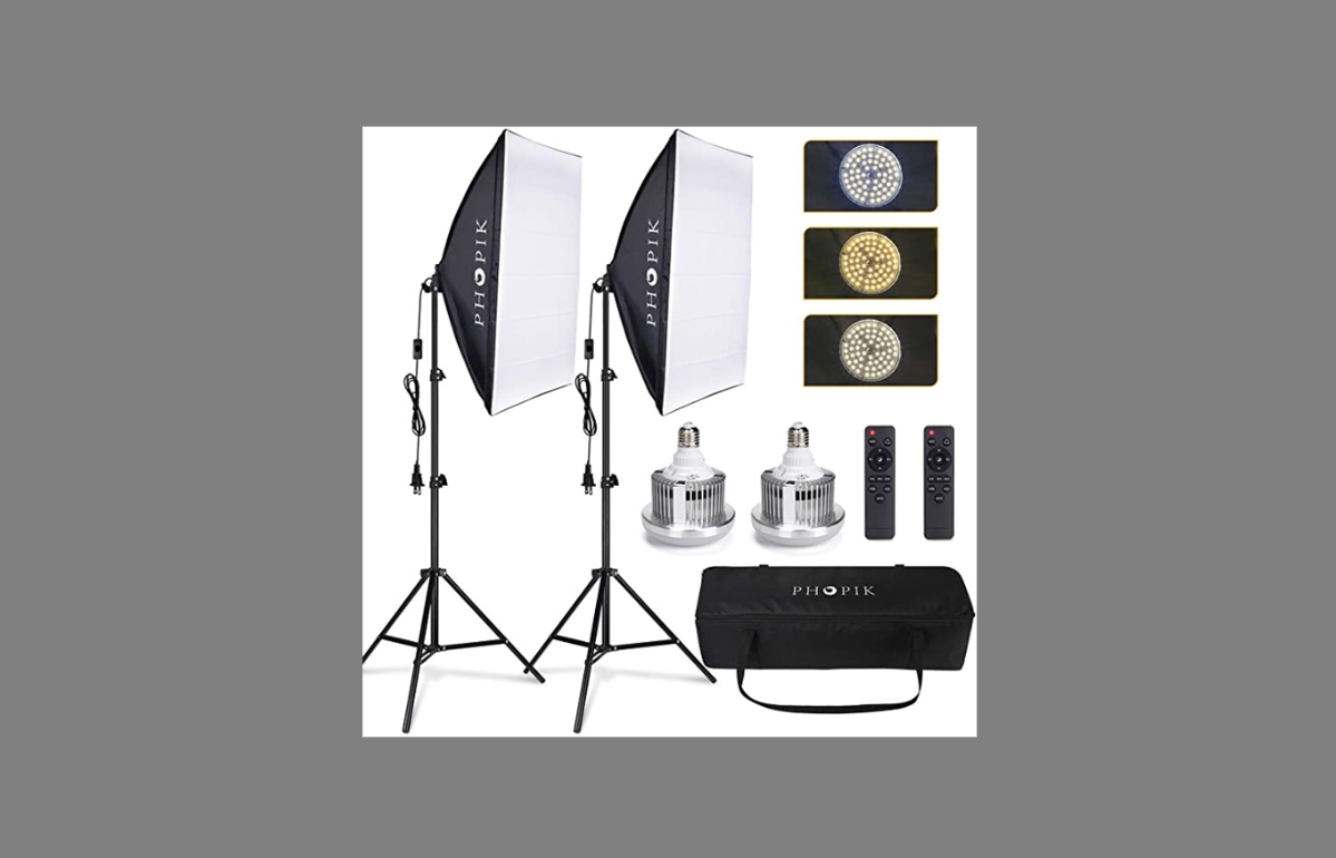 PHOPIK Softbox Lighting Kit 2X20X28 inch for vlogging light setup