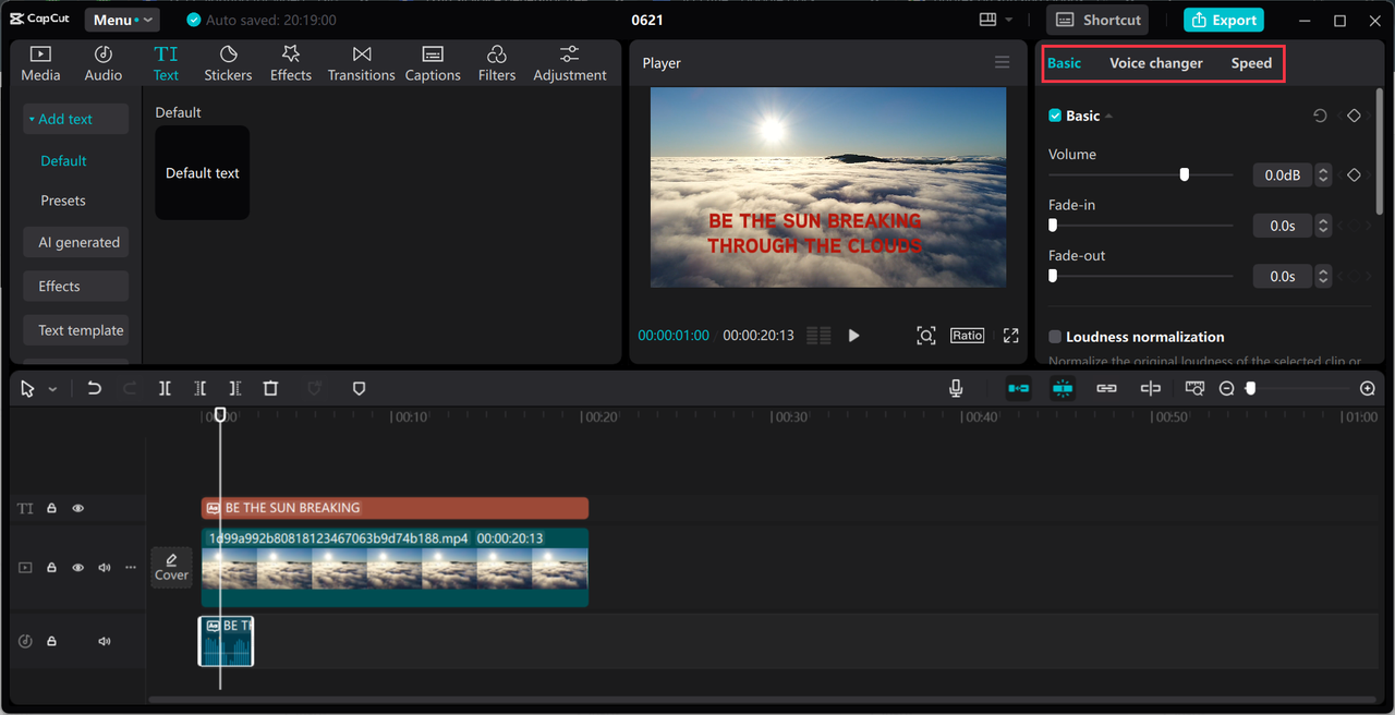 Customizing the AI-generated voice in the CapCut desktop video editor
