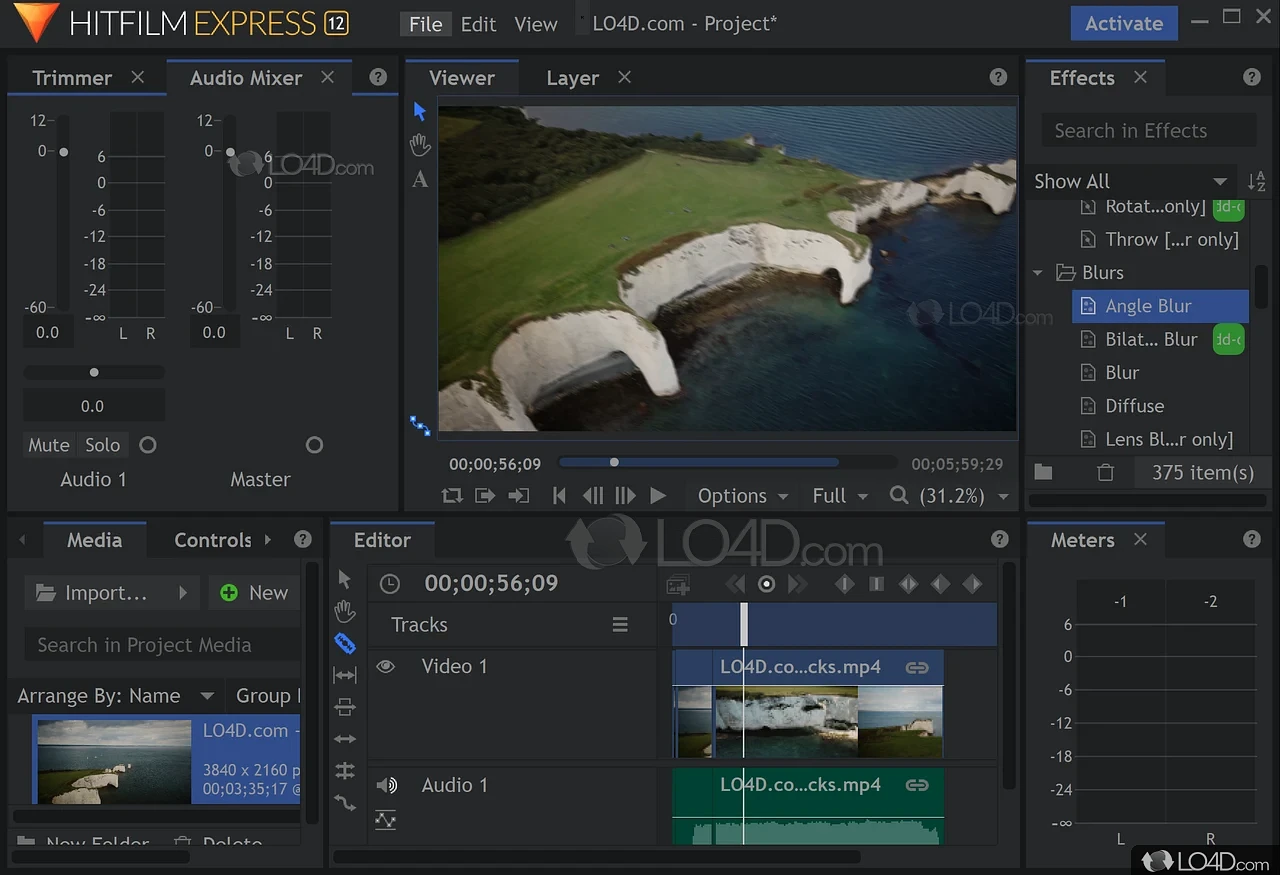 Enhancing images using HitFilm Express