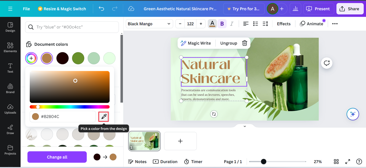  Exploring color harmonies from the Canva color wheel