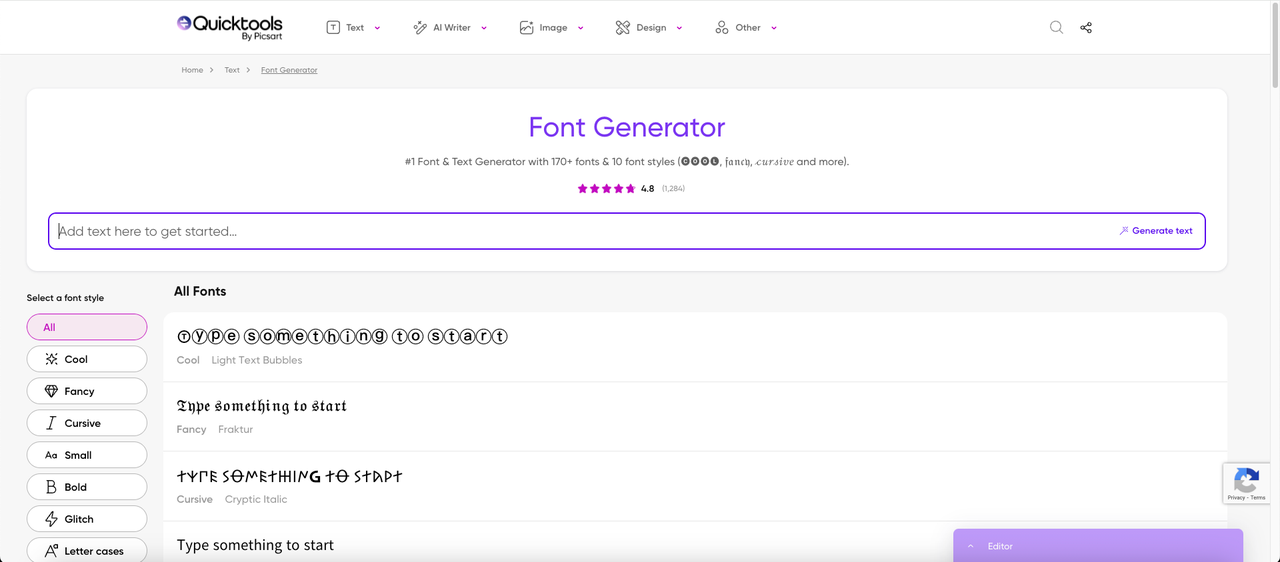 PiscArt - font and text generator