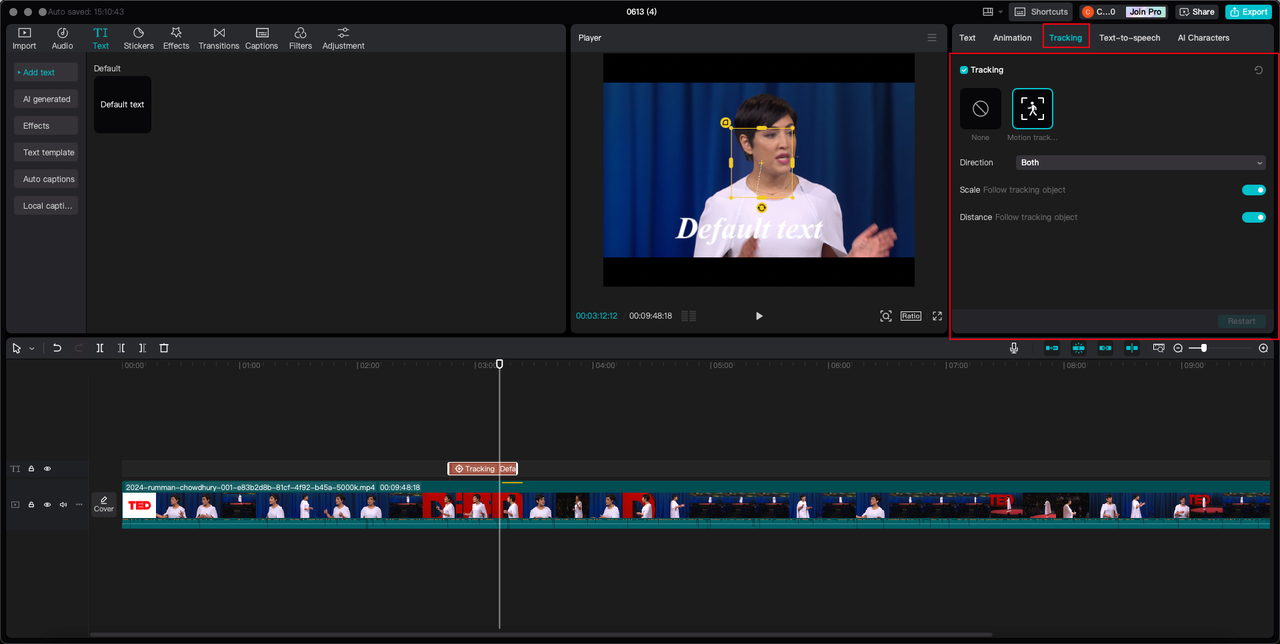 motion-tracking text