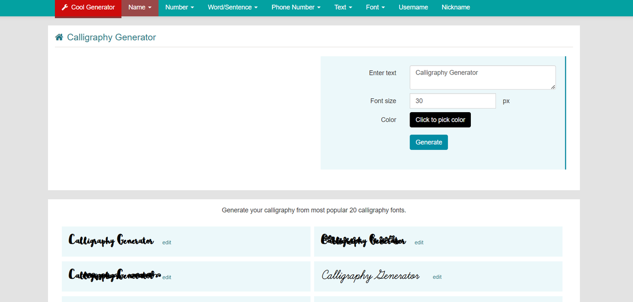 FontSpace handwriting generator font