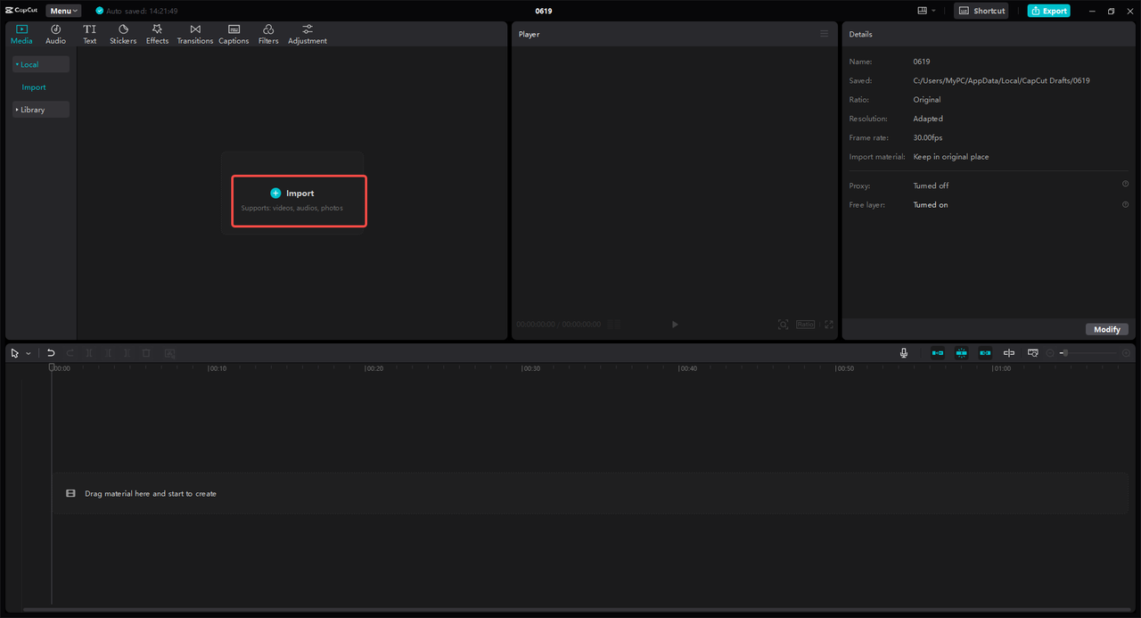 Import the audio file