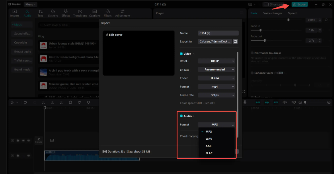 Convert FLAC file to MP3