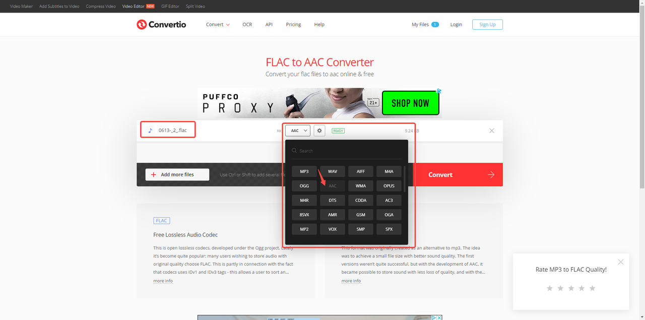 Convert FLAC to AAC