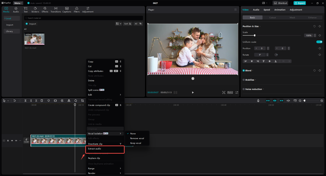 Extract the audio from the video
