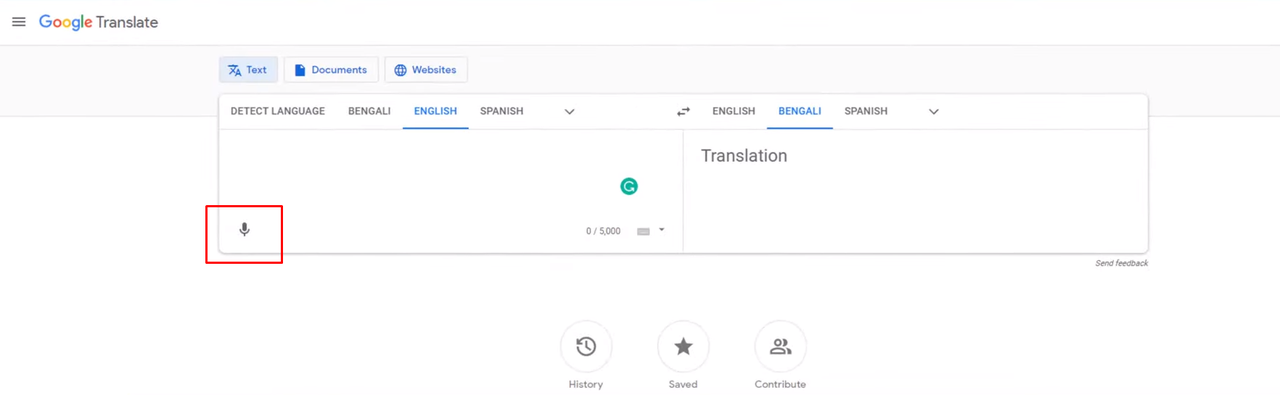 Use the microphone feature