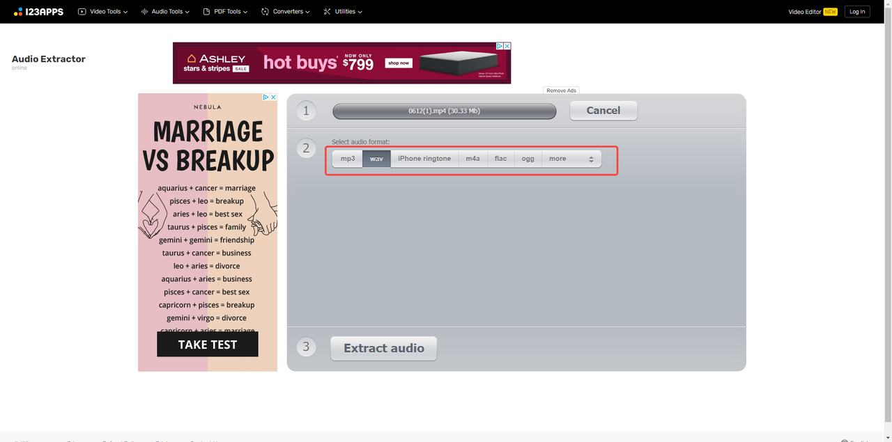 Select the output format
