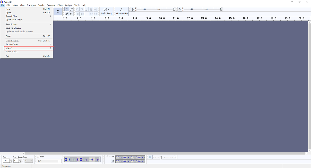 Import the video file