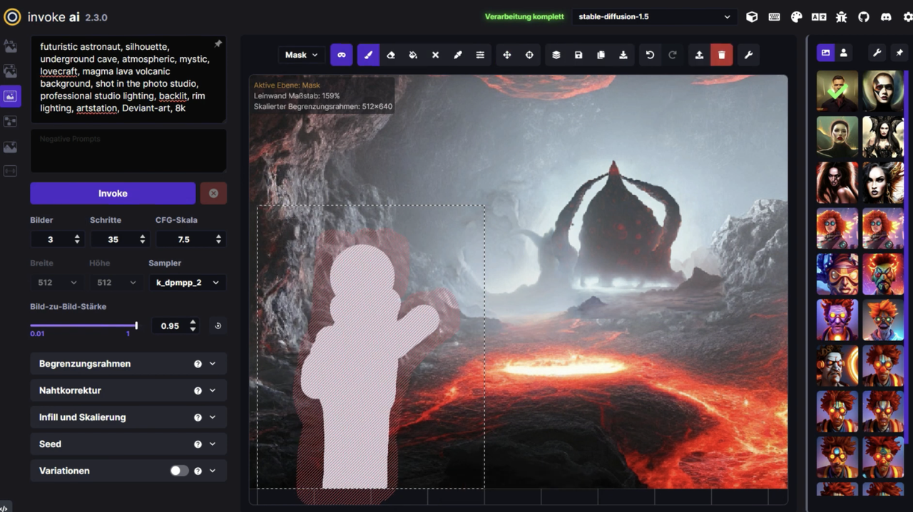  Interface of InvokeAI — a powerful software to outpaint stable diffusion 