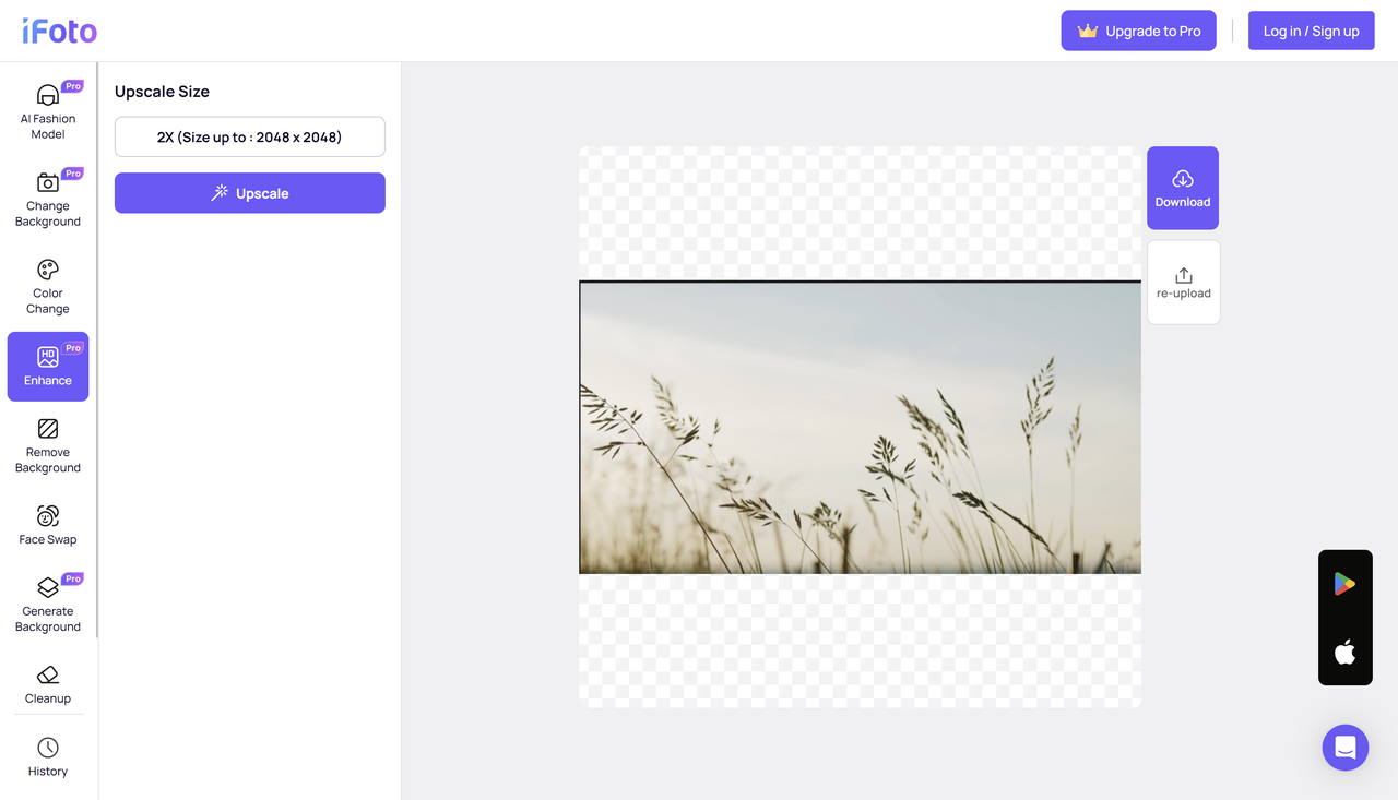 Using iFoto online free AI image extender to enhance images