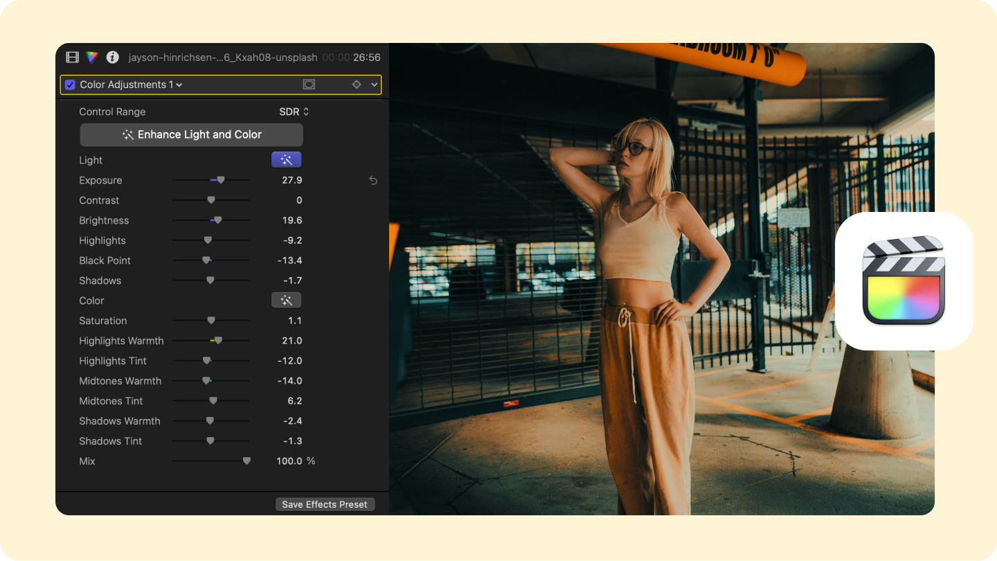 final cut pro color grading