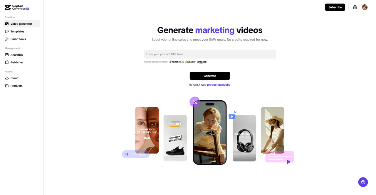 URL patungo sa Advertising Video