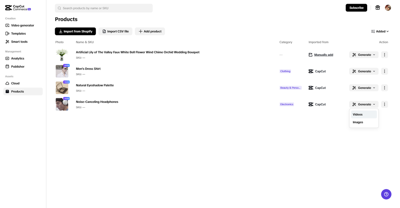Produkto patungo sa Video