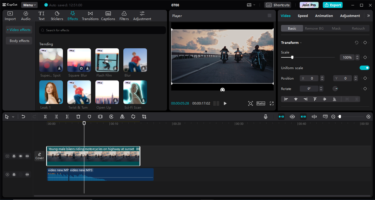 Interface of the CapCut desktop video editor – a robust tool to edit music for free