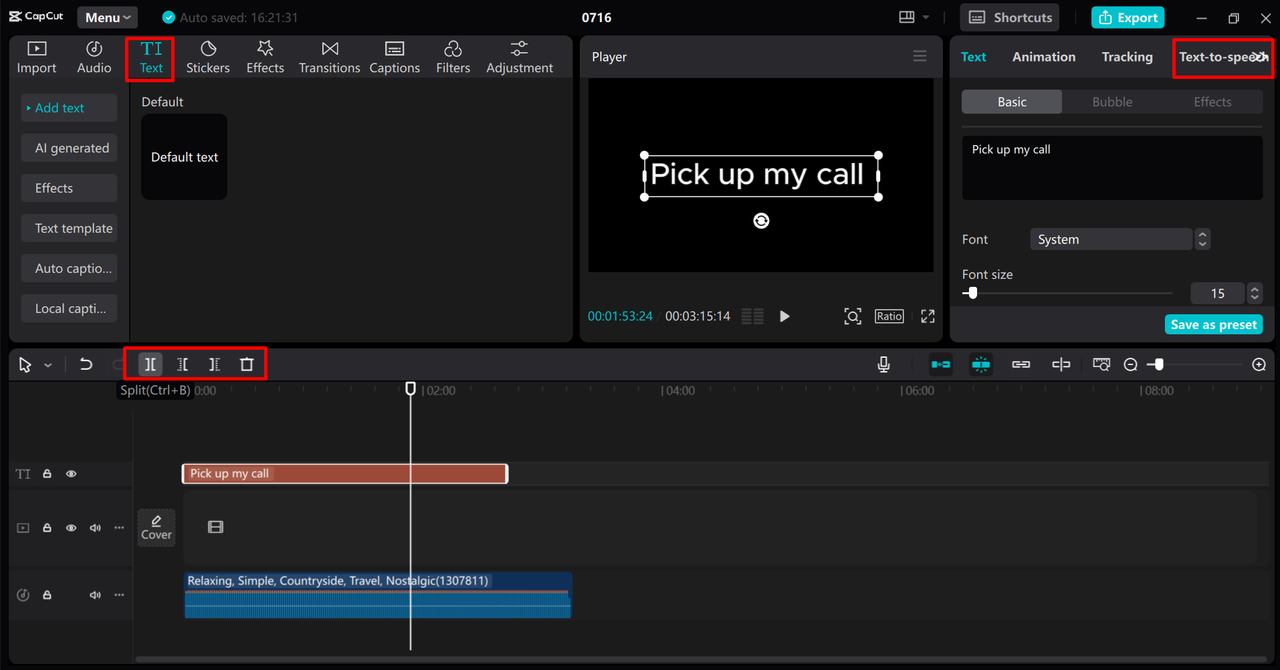 Customising the audio to make a unique ringtone in the CapCut desktop video editor