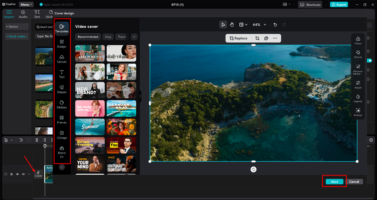 Making your own thumbnail using the CapCut desktop video editor