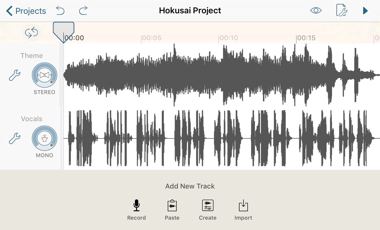 Showing how to crop MP3 files using Hokusai editor on iPhone