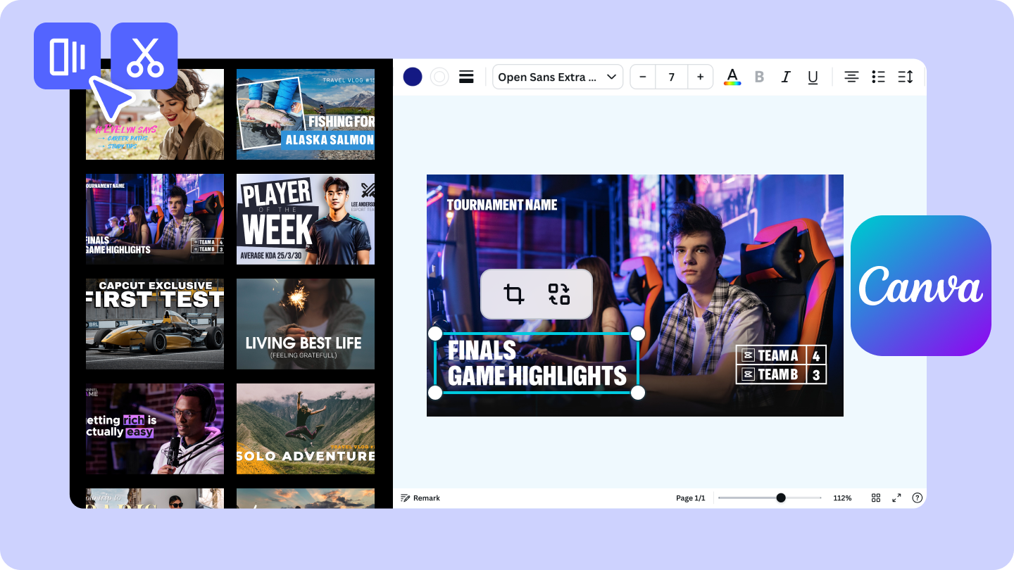 الصور المصغرة لـ Canva youtube