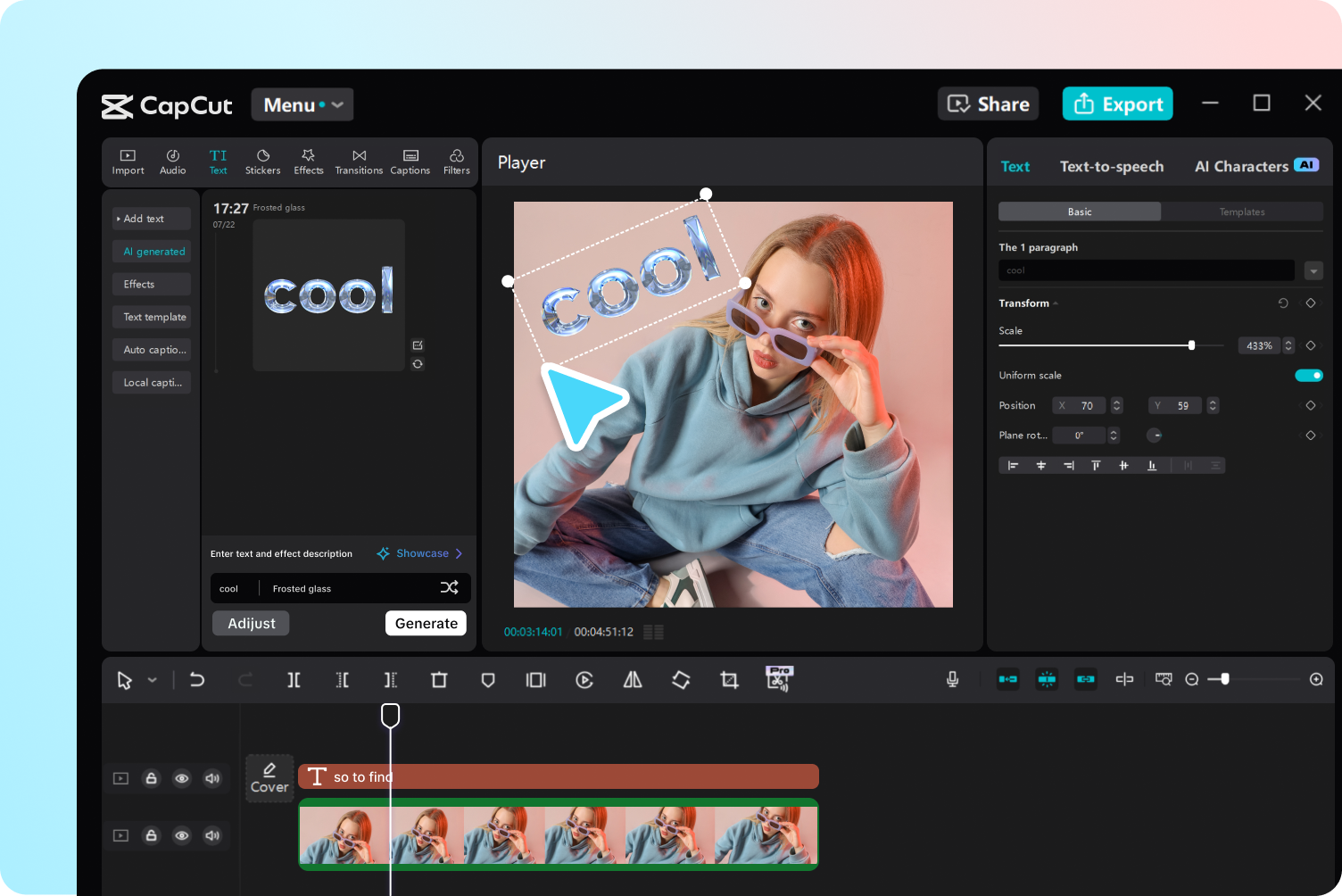 Schritt 3: Schriftzug zum Video hinzufügen
