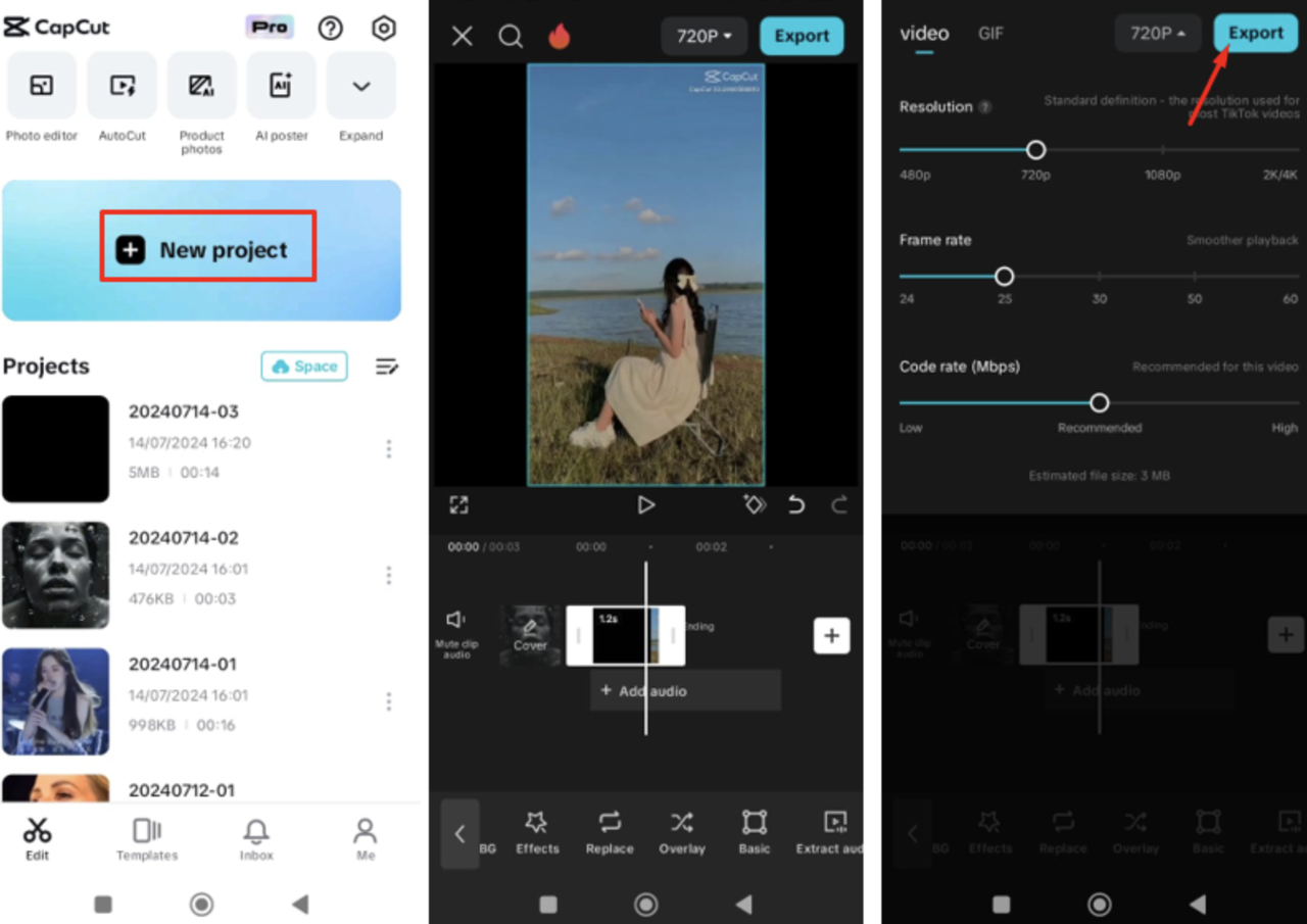Steps to compress MKV video using CapCut mobile app