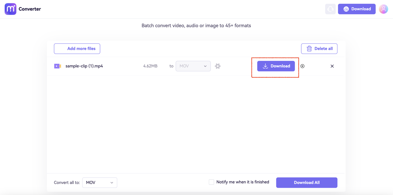 Media.io download file