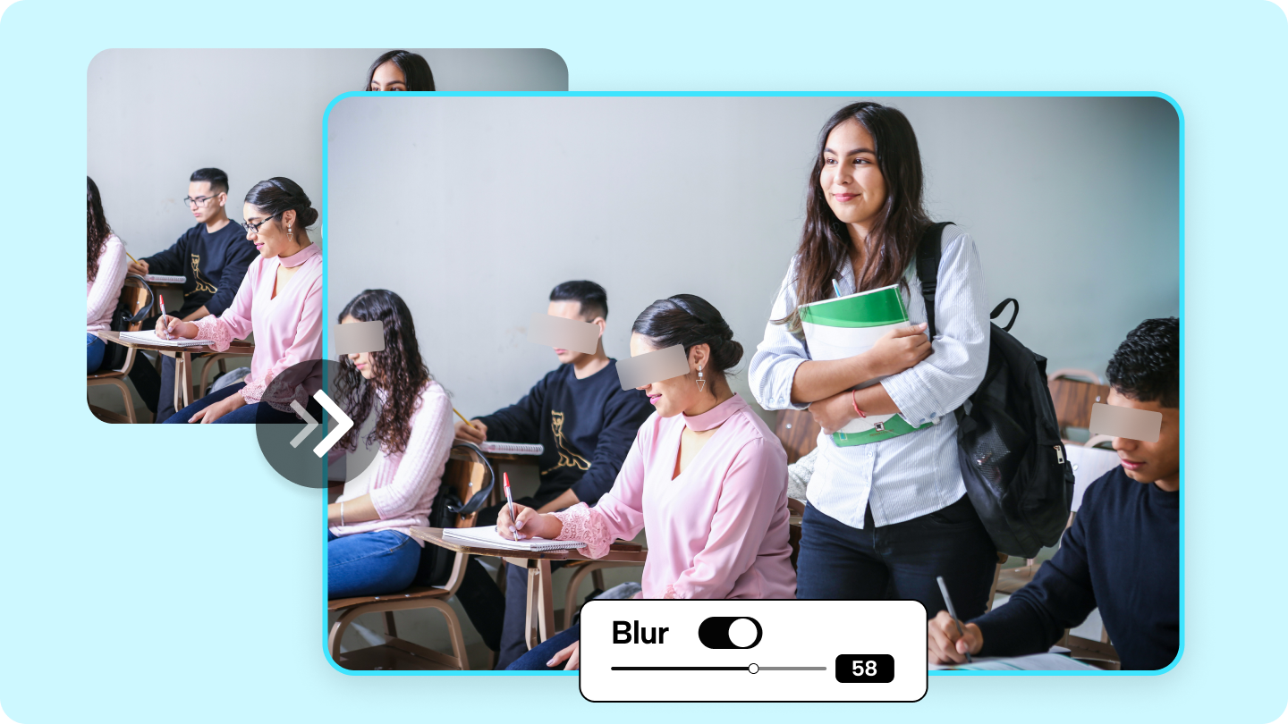 Rosto desfocado na foto