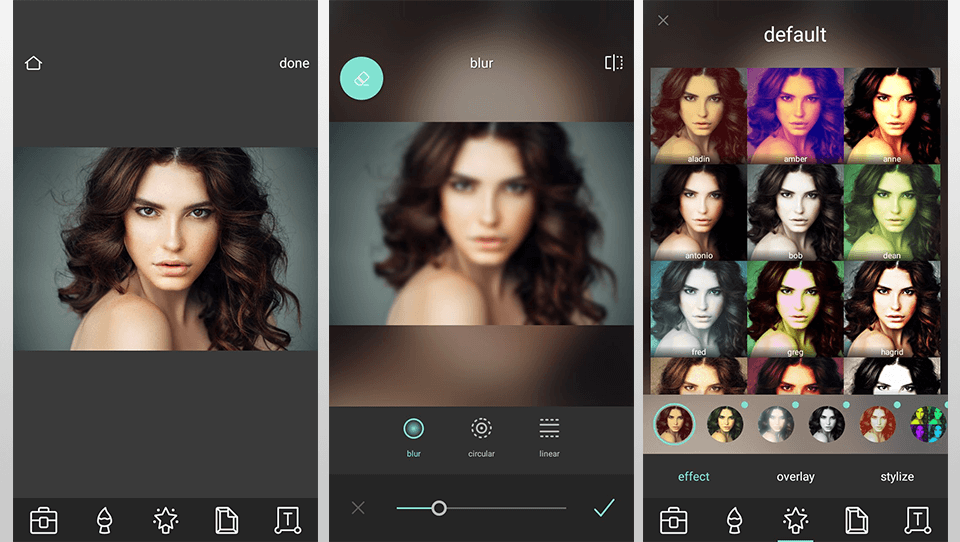Interface of Pixlr - a reliable mobile app to blur face pic