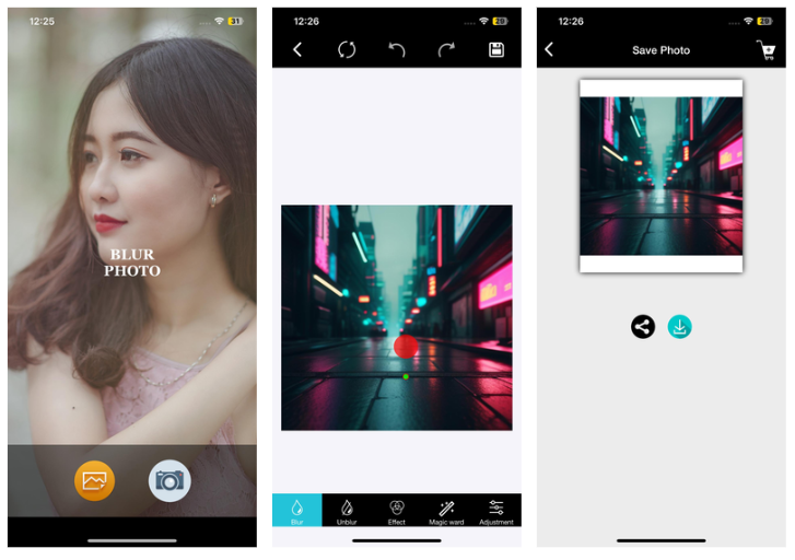 Interface of Blur Photo - an offline tool to blur face image