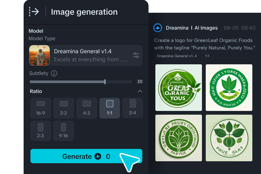 設定を調整してロゴを生成する