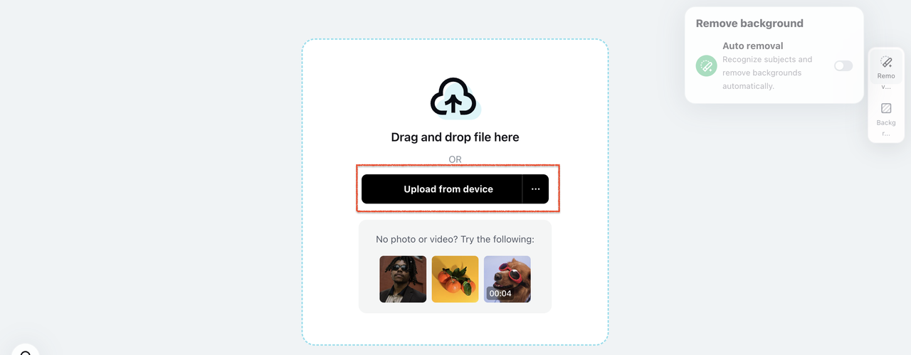 Pippit upload image for converting to transparent BG