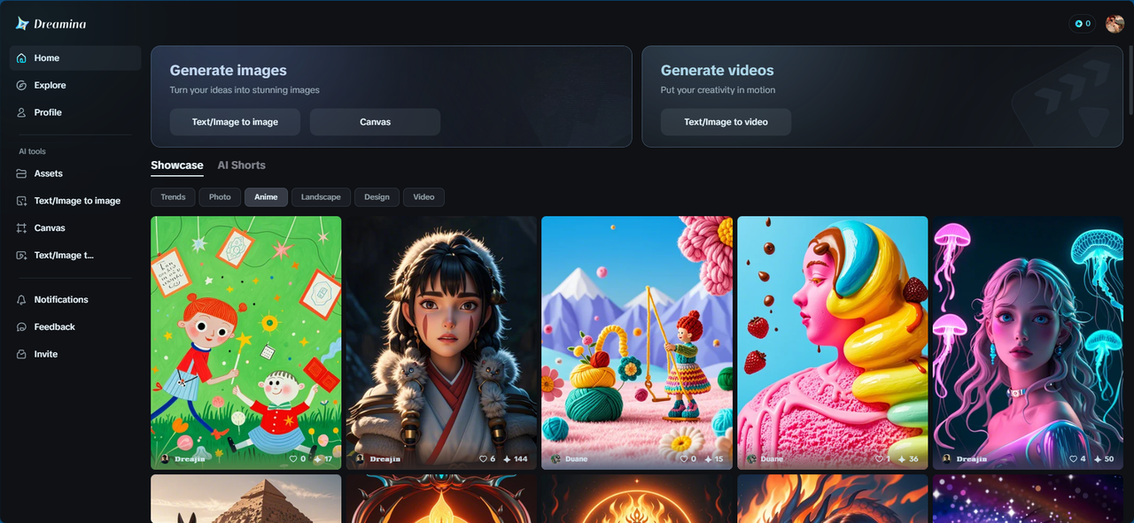 Dreamina AI anime art generator