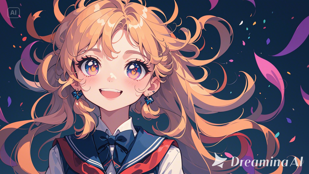 Creative art illustration by AI anime generator from text
