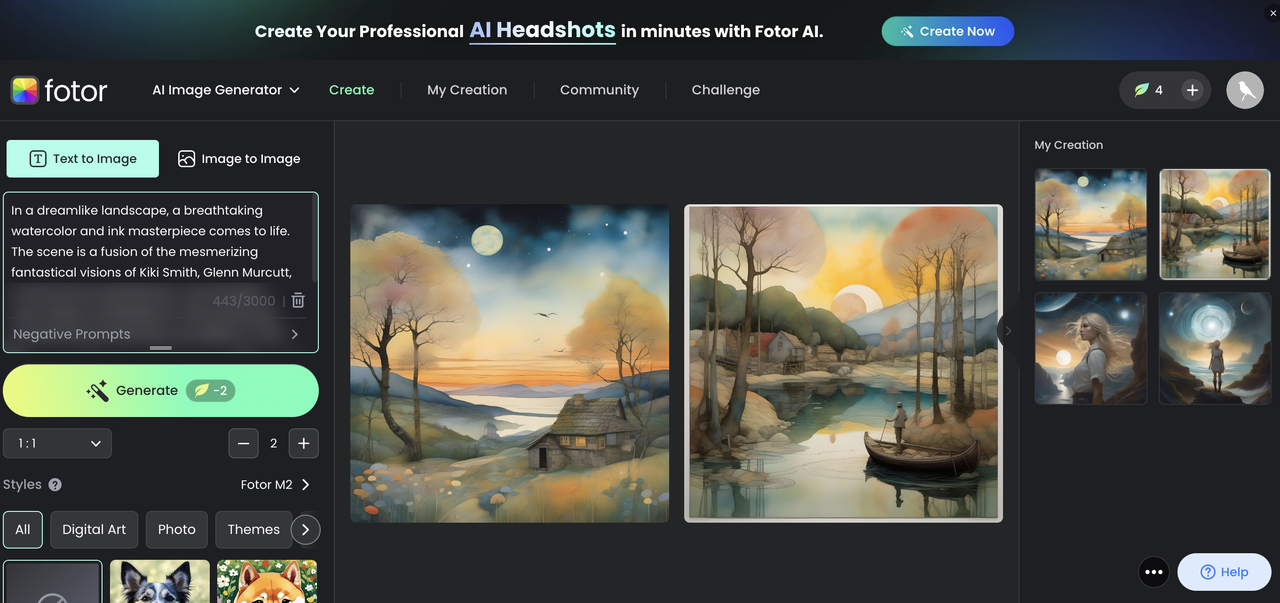 Fotor make image from text online