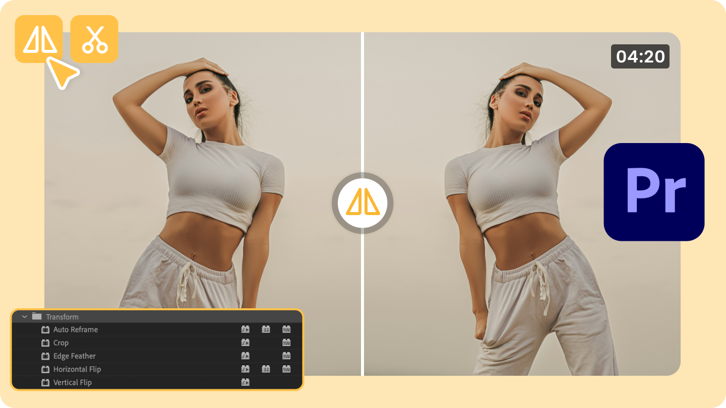 премьера про зеркального видео