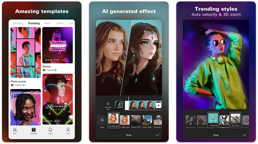 Skapa karaokevideor på en mobiltelefon med CapCut mobilapp